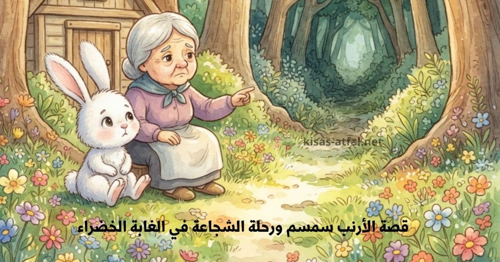 قصة الأرنب سمسم ورحلة الشجاعة في الغابة الخضراء